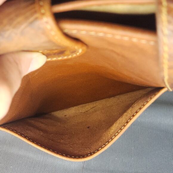 Vintage Brahmin Tote Brown Tuscan Leather Croc Trim Detail Shoulder Bag Rustic - Picture 7 of 10